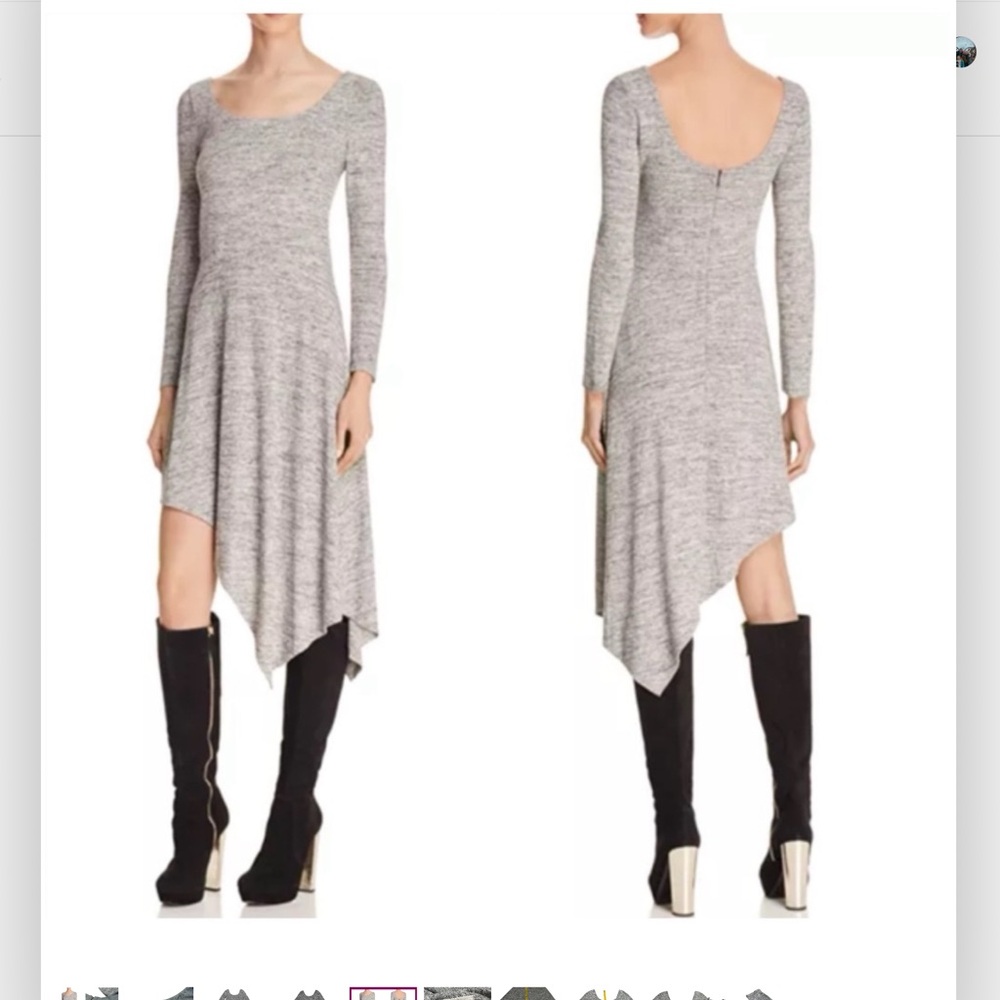 Alice + Olivia Heathered Marled Geneva Asymmetrical Hem Dress size 6
